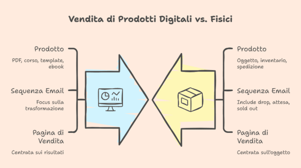 Confronto vendita digitale e fisica nei 5 pezzi del sistema