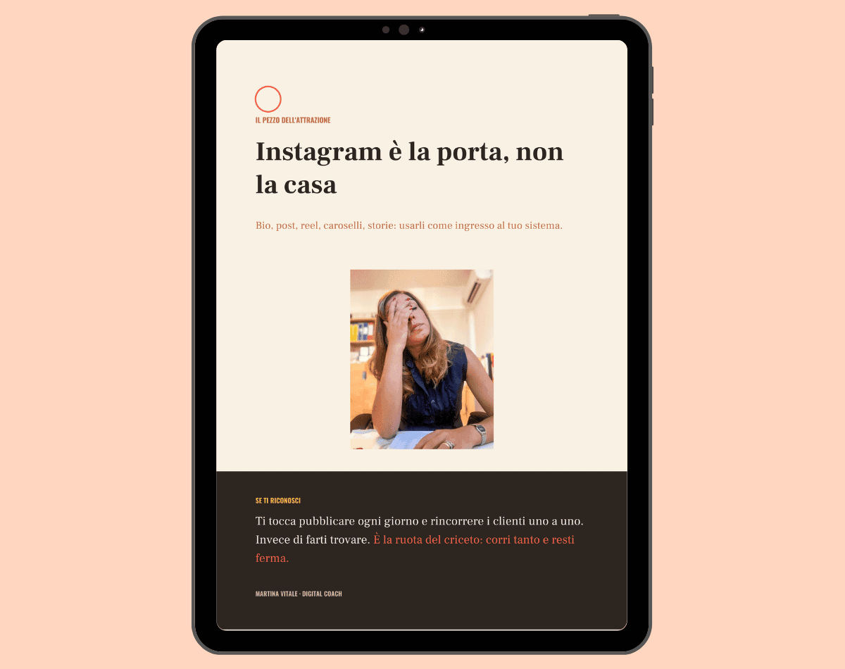 Instagram è la porta, non la casa