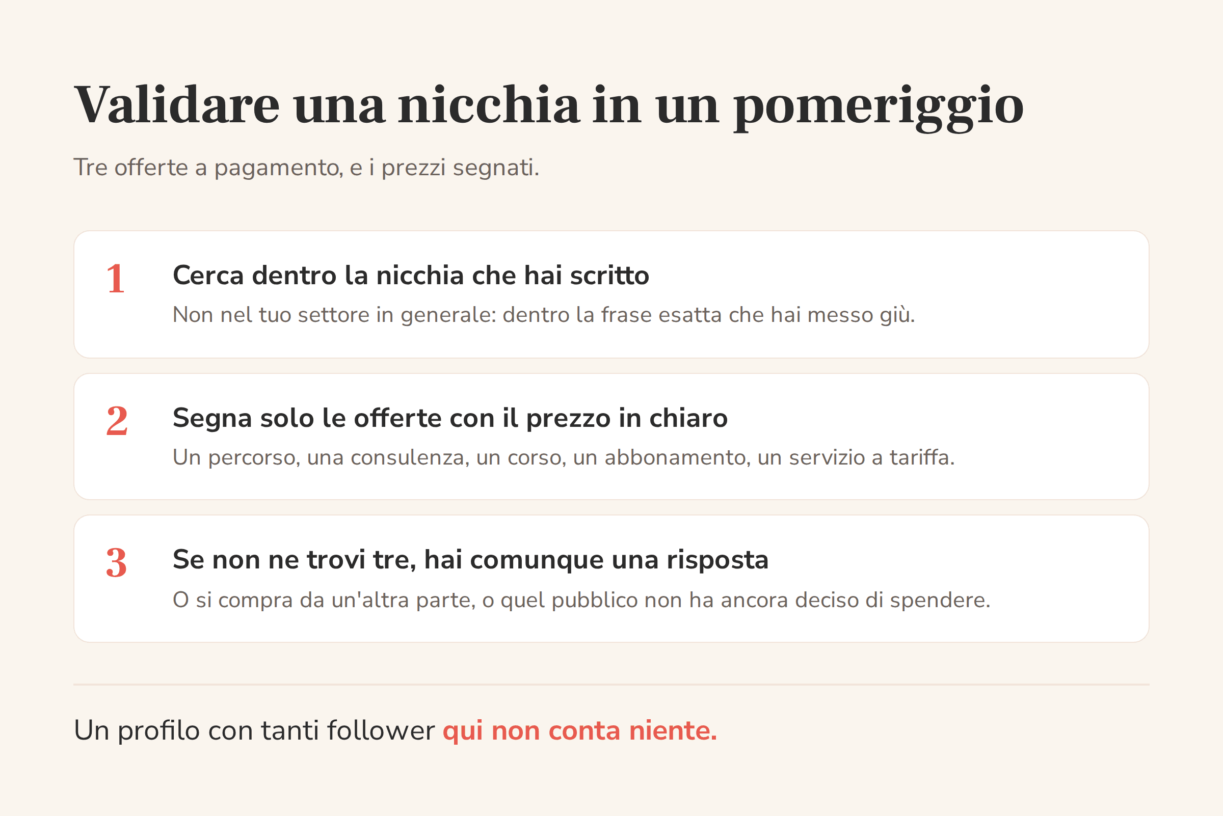 I tre passaggi per verificare che una nicchia paghi, cercando offerte a pagamento e prezzi
