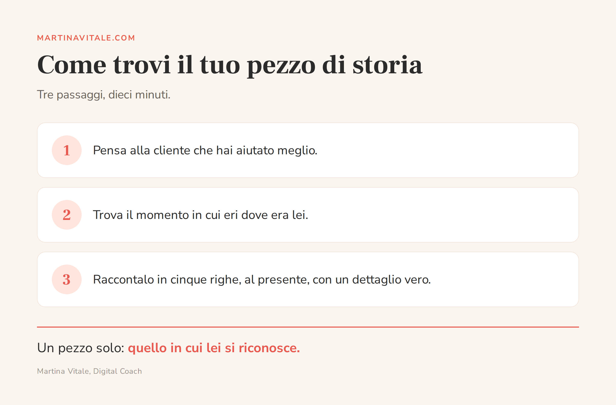 Tre passaggi per scegliere quale parte della propria storia mettere nella pagina Chi Sono